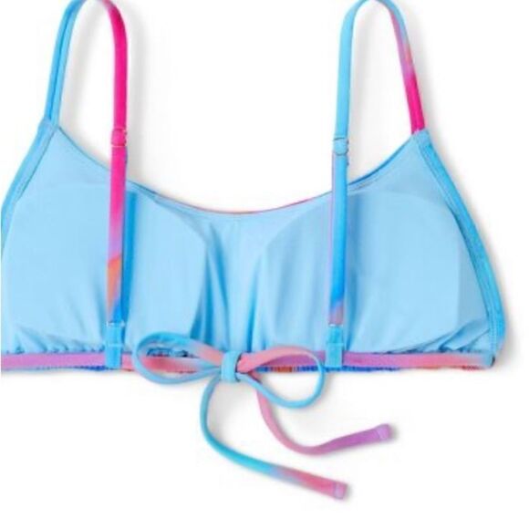 Wild Fable Women's Tunnel Front Bralette Bikini Top Blue Marble Print NWT XS - Picture 5 of 13